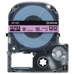 （まとめ） キングジム テプラ PRO テープカートリッジ パステル 18mm 紫／黒文字 SC18V 1個 【×4セット】