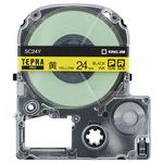 （まとめ） キングジム テプラ PRO テープカートリッジ パステル 24mm 黄／黒文字 SC24Y 1個 【×4セット】
