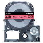 （まとめ） キングジム テプラ PRO テープカートリッジ パステル 24mm 赤／黒文字 SC24R 1個 【×4セット】