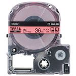 （まとめ） キングジム テプラ PRO テープカートリッジ パステル 36mm 赤／黒文字 SC36R 1個 【×2セット】
