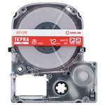 （まとめ） キングジム テプラ PRO テープカートリッジ ビビッド 12mm 赤／白文字 SD12R 1個 【×5セット】