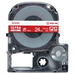 （まとめ） キングジム テプラ PRO テープカートリッジ ビビッド 24mm 赤／白文字 SD24R 1個 【×4セット】