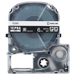 （まとめ） キングジム テプラ PRO テープカートリッジ ビビッド 6mm 黒／白文字 SD6K 1個 【×5セット】