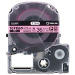 （まとめ） キングジム テプラ PRO テープカートリッジ マグネットテープ 36mm ピンク／黒文字 SJ36P 1個 【×4セット】