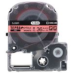 （まとめ） キングジム テプラ PRO テープカートリッジ マグネットテープ 36mm 赤／黒文字 SJ36R 1個 【×4セット】