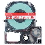 （まとめ） キングジム テプラ PRO テープカートリッジ 強粘着 18mm 白／赤文字 SS18RW 1個 【×3セット】