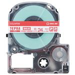 （まとめ） キングジム テプラ PRO テープカートリッジ 強粘着 24mm 白／赤文字 SS24RW 1個 【×3セット】
