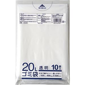 （まとめ） クラフトマン 業務用透明 メタロセン配合厚手ゴミ袋 20L HK-024 1パック（10枚） 【×30セット】