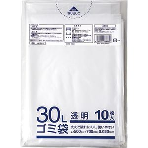 （まとめ） クラフトマン 業務用透明 メタロセン配合厚手ゴミ袋 30L HK-025 1パック（10枚） 【×30セット】