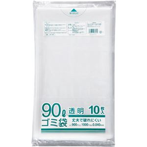 （まとめ） クラフトマン 業務用透明 メタロセン配合厚手ゴミ袋 90L HK-089 1パック（10枚） 【×15セット】