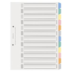 （まとめ） コクヨ カラー仕切カード（PP） ファイル用 A4タテ 2穴 6色 12山見出し+扉紙 シキ-P80 1組 【×15セット】