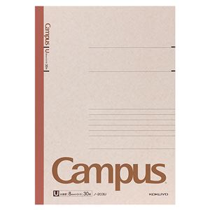（まとめ） コクヨ キャンパスノート（太横罫） A4 U罫 30枚 ノ-203U 1冊 【×20セット】
