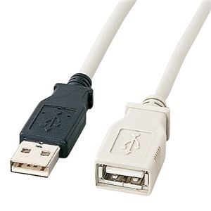 （まとめ） サンワサプライ USB延長ケーブル （A）オス-（A）メス 3m KU-EN3 1本 【×5セット】
