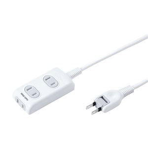 （まとめ） サンワサプライ 火災予防安全タップ ホコリ防止シャッター付 2P・3個口 2.0m TAP-TSH32N 1個 【×5セット】