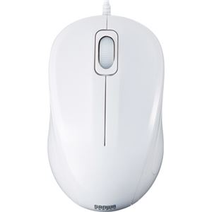 （まとめ） サンワサプライ 静音有線ブルーLEDマウス 2ボタン ホワイト MA-BL9W 1個 【×3セット】
