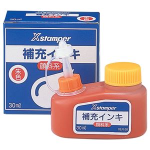 （まとめ） シャチハタ Xスタンパー 補充インキ 顔料系全般用 30ml 朱色 XLR-30 1個 【×5セット】