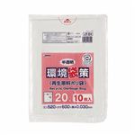 （まとめ） ジャパックス 環境袋策 再生原料ポリ袋 半透明 20L LR-24 1パック（10枚） 【×40セット】