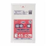 （まとめ） ジャパックス 環境袋策 再生原料ポリ袋 半透明 45L LR-44 1パック（10枚） 【×30セット】