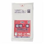（まとめ） ジャパックス 環境袋策 再生原料ポリ袋 半透明 90L LR-94 1パック（10枚） 【×15セット】