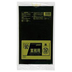 （まとめ） ジャパックス 業務用 メタロセン配合ポリ袋 黒 90L TM92 1パック（10枚） 【×10セット】