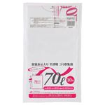 （まとめ） ジャパックス 容量表示入りゴミ袋 ピンクリボンモデル 乳白半透明 70L TSP70 1パック（10枚） 【×30セット】