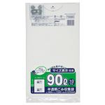 （まとめ） ジャパックス 容量表示入りポリ袋 乳白半透明 90L TSN90 1パック（10枚） 【×20セット】