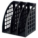 （まとめ） スガタ ファイルボックス A4 ブラック FBXBK 1セット（3個） 【×5セット】