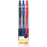 （まとめ） ゼブラ ゲルインクボールペン サラサクリップ 0.5mm 3色（各色1本） JJ15-3CA 1パック 【×20セット】