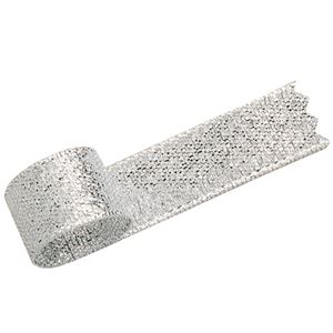 （まとめ） タカ印 グランドメタルリボン 12mm×20m 銀 50-7301 1巻 【×10セット】