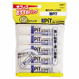 （まとめ） トンボ鉛筆 スティックのり ピットハイパワー S 約10g HCA-511 1パック（5本） 【×10セット】