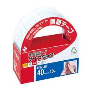 （まとめ） ニチバン ナイスタック 再生紙両面テープ 大巻 40mm×10m NW-40 1巻 【×10セット】