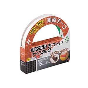 （まとめ） ニチバン ナイスタック 両面テープ 強力タイプ 皮革・ゴム用 大巻 15mm×11m NW-KG15 1巻 【×10セット】