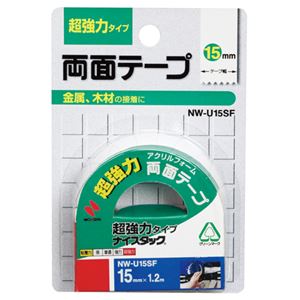 （まとめ） ニチバン ナイスタック 両面テープ 超強力タイプ 小巻 15mm×1.2m NW-U15SF 1巻 【×10セット】
