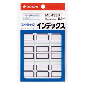 （まとめ） ニチバン マイタック インデックス 紙ラベル 大 27×34mm 青枠 ML-133B 1パック（180片：9片×20シート） 【×30セット】