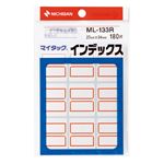 （まとめ） ニチバン マイタック インデックス 紙ラベル 大 27×34mm 赤枠 ML-133R 1パック（180片：9片×20シート） 【×30セット】