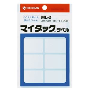 （まとめ） ニチバン マイタックラベル 一般無地 25×38mm ML-2 1パック（120片：20片×6シート） 【×30セット】