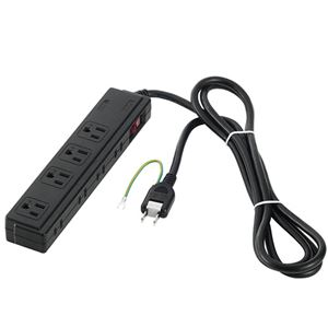 （まとめ） バッファロー 2／3ピン式電源タップ 4+4個口タイプ 雷サージ防止／集中スイッチ付 2m ブラック BSTAPSDC820BK 1個 【×2セット】