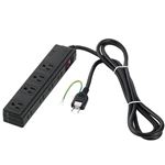 （まとめ） バッファロー 2／3ピン式電源タップ 4+4個口タイプ 雷サージ防止／集中スイッチ付 2m ブラック BSTAPSDC820BK 1個 【×2セット】