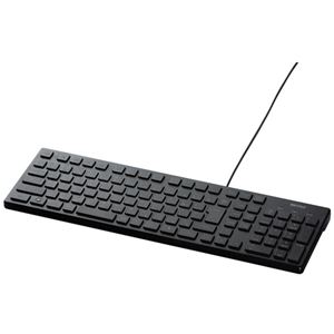 （まとめ） バッファロー USB接続 有線スタイリッシュキーボード ブラック BSKBU15BK 1台 【×2セット】