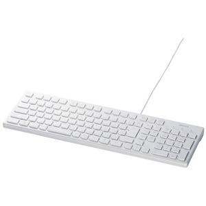 （まとめ） バッファロー USB接続 有線スタイリッシュキーボード ホワイト BSKBU15WH 1台 【×2セット】
