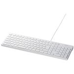 （まとめ） バッファロー USB接続 有線スタイリッシュキーボード ホワイト BSKBU15WH 1台 【×2セット】