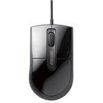 （まとめ） バッファロー 有線BlueLEDマウス 静音 3ボタン Sサイズ ブラック BSMBU26SSBK 1個 【×3セット】
