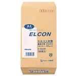 （まとめ） ピース R40再生紙クラフト封筒 テープのり付 長3 85g／m2 〒枠あり 4385 1パック（100枚） 【×5セット】