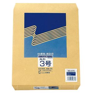 （まとめ） ピース R40再生紙クラフト封筒 角3 85g／m2 675 1パック（100枚） 【×5セット】