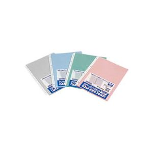 （まとめ） ビュートン リングクリヤーブック（クリアブック）ポケット A4タテ 2・4・30穴 ブルー CBP-A4-10B 1パック（10枚） 【×20セット】