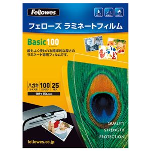 （まとめ） フェローズ ラミネートフィルム ハガキサイズ 100μ 5400401 1パック（25枚） 【×15セット】