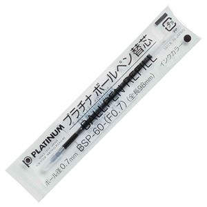 （まとめ） プラチナ 油性ボールペン替芯 ステンレスチップ 0.7mm 黒 BSP-60-（F0.7）#1 1箱（10本） 【×10セット】