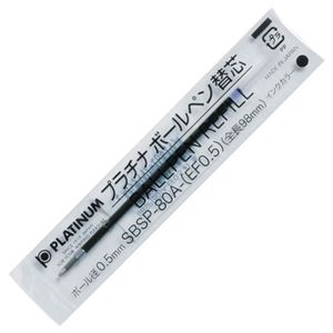 （まとめ） プラチナ 油性ボールペン替芯（なめらかインク） 0.5mm 黒 SBSP-80A（EF05）#1 1セット（10本） 【×5セット】