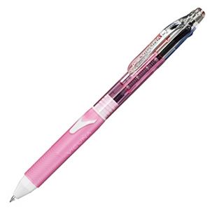 （まとめ） ぺんてる 3色油性ボールペン ビクーニャ 0.7mm （軸色 クリアピンク） BXC37TP 1本 【×15セット】
