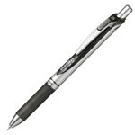 （まとめ） ぺんてる ゲルインクボールペン ノック式エナージェル 0.5mm 黒 （軸色 シルバー） BLN75Z-A 1本 【×30セット】